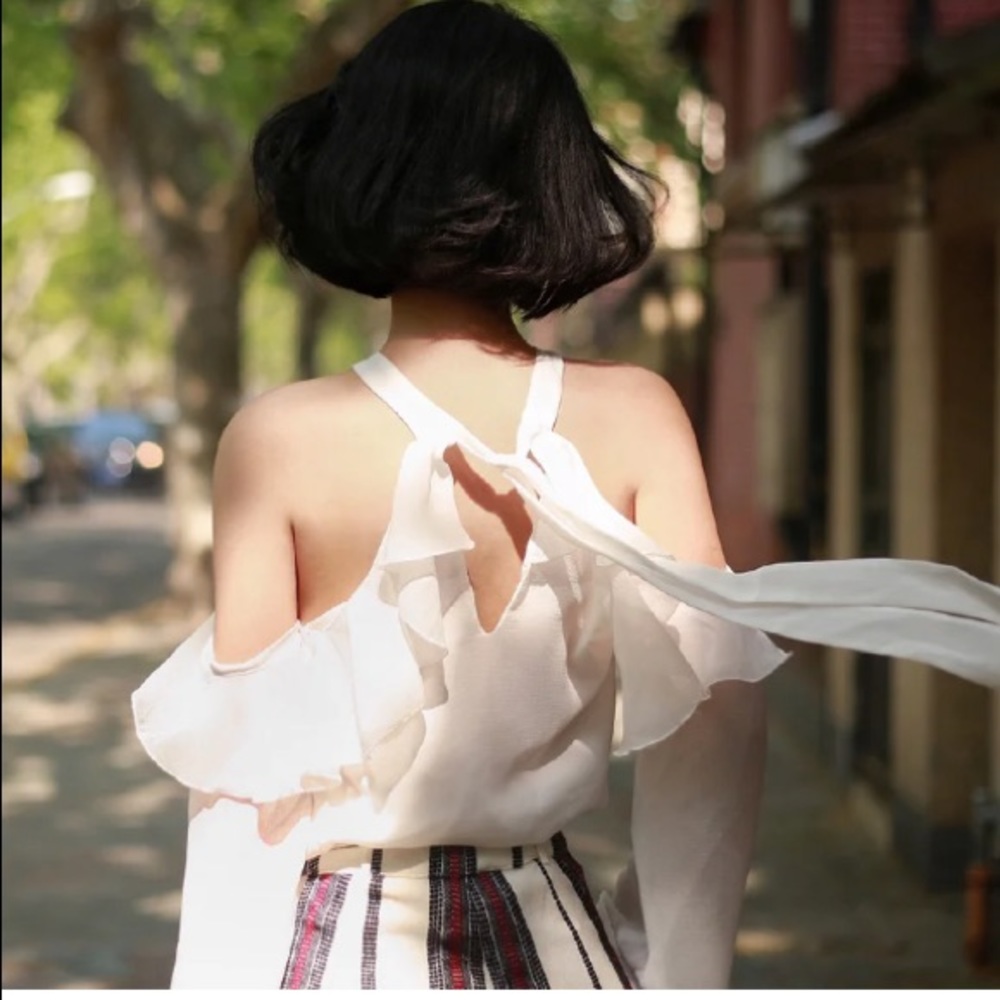 mango white off shoulder top